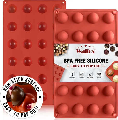 Miniatura 9 de Molde de silicona semiesfera, moldes de silicona para chocolate, 3 paquetes de moldes para hornear para hacer chocolate, pasteles, gelatina, mousse
