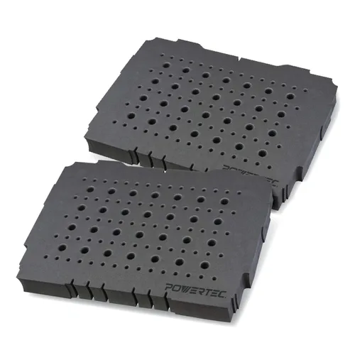Miniatura 30 de POWERTEC Kit de incrustaciones de enrutador, juego de guía de buje de latón macizo con pasador de alineación, brocas en espiral de carburo