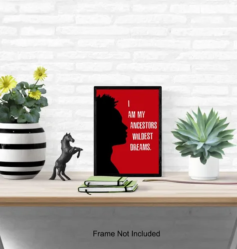 Miniatura 5 de Decoración de pared negra motivacional – Arte afroamericano – Arte de pared con citas inspiradoras para dormitorio de niños, habitación