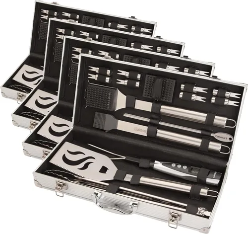 Miniatura 10 de Cuisinart Juego de Herramientas de Parrilla Deluxe, Juego de Parrilla de 20 Piezas, Accesorios para Barbacoa con Estuche de Aluminio, Accesorios