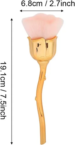 Miniatura 6 de Cepillos de arte de uñas, cepillo de arte de uñas Rose ShapeHandle, material de fibra, multifuncional, cómodo de usar, cepillo de limpieza de polvo