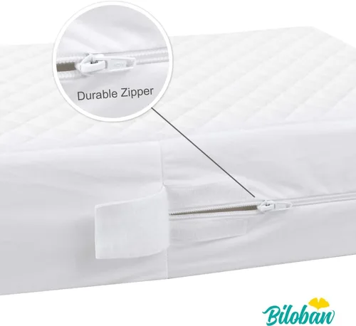 Miniatura 5 de Protector de colchón para cuna con cremallera, funda impermeable para colchón de cuna, transpirable y absorbente, funda de 6 lados totalmente