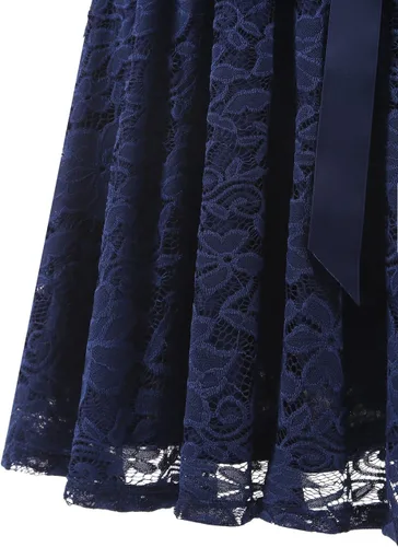 Miniatura 7 de DRESSTELLS Women Semi Formal Lace Dress Mother Bride Bridesmaid Dress for Wedding Cocktail Party Prom Short Dress