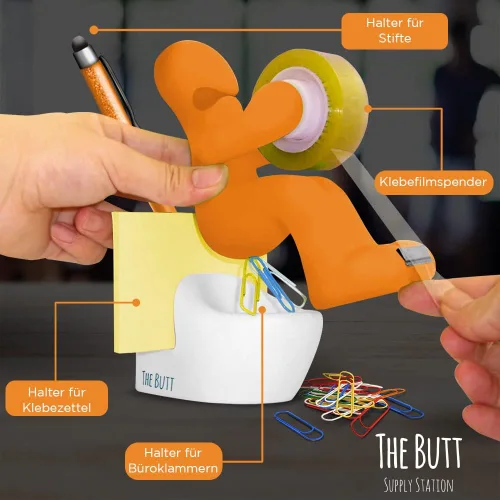 Miniatura 6 de Dispensador de cinta de suministros de oficina "The Butt", bonito y divertido accesorio de escritorio para oficina, hogar o escuela, el escritorio