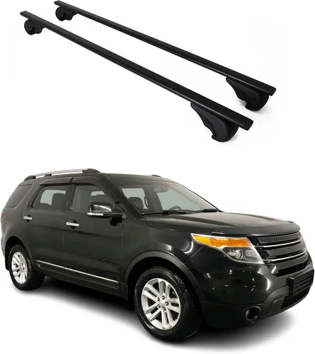 Miniatura 10 de OMAC Portaequipajes con cerradura para Ford Explorer Sport Trac 2001-10, antirrobo negro para viajes, kayak, canoa, surf, esquí, snowboard, camping