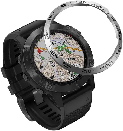 Miniatura 7 de REYDA Bisel de reloj compatible con Garmin Fenix 6/6 Pro Bisel Ring, acero inoxidable bisel Loop cubierta adhesiva resistente a los arañazos, bisel