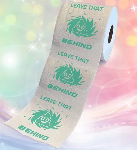 Miniatura 2 de Printed TP Leave That Behind - Papel higiénico impreso para regalo, divertido rollo de papel higiénico para broma, sorpresa, decoración de baño