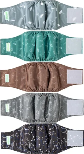 Miniatura 14 de wegreeco Pañales para perros pequeños machos, bandas reutilizables para el vientre para perros machos, pañales lavables para cachorros machos