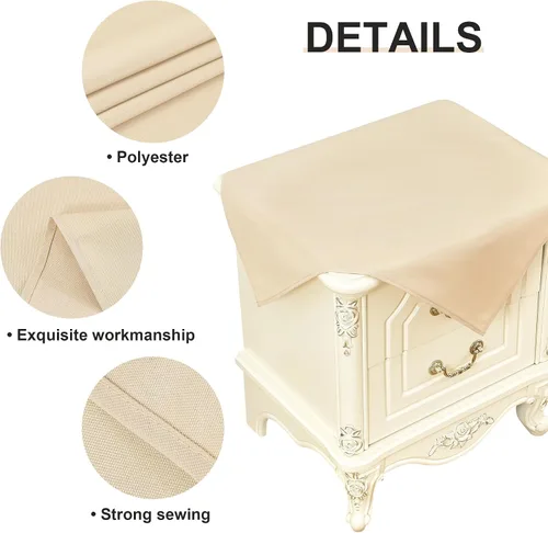 Miniatura 5 de Wolkemer - Paquete de 2 manteles cuadrados pequeños de 24x24 pulgadas, color beige, lavables, de tela, para cubierto de mesa de mesita de noche