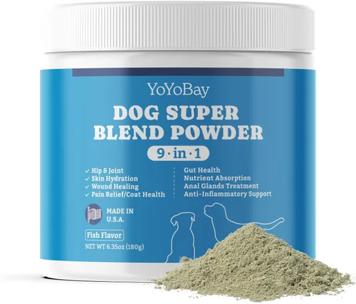 Miniatura 7 de Suplementos para perros, suplementos para perros, súper mezcla en polvo 9 en 1, vitaminas para perro, con polvo de pescado de Islandia, apoyo a