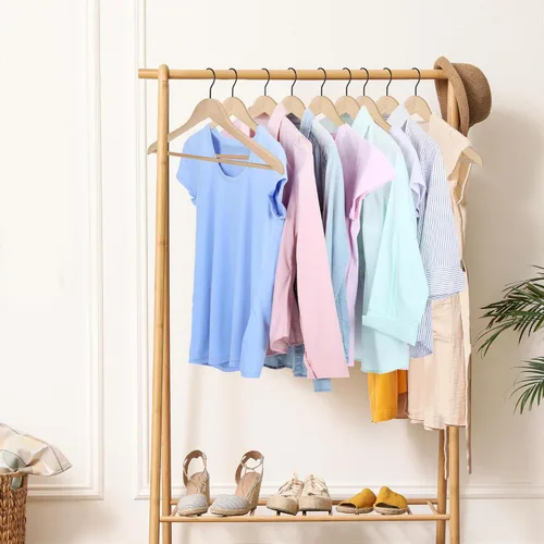 Miniatura 2 de JS HANGER Perchas de madera para abrigos, paquete de 16 perchas de madera de alta calidad con barra antideslizante para pantalones, extra suaves
