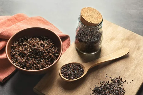 Miniatura 4 de Quinua negra orgánica, 8 onzas, sin OMG, grano entero, germinable, kosher, vegano, Sirtfood, a granel. Fácil de cocinar. Buena fuente de grasas