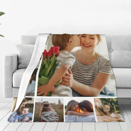 Miniatura 19 de Manta personalizada con texto, fotos, manta personalizada para cumpleaños de adultos y niños, boda, Navidad, Halloween, Día del Padre, Día