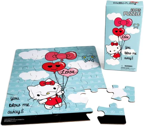Miniatura 5 de Juego de regalo de Hello Kitty: caja de lata de almuerzo de Hello Kitty, botella de agua, rompecabezas, calcomanías y estuche para lápices.