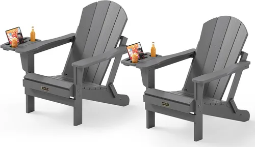 Miniatura 88 de SERWALL - Silla plegable Adirondack para patio, jardín, exterior, resistente a la intemperie, sillas para hoguera, color naranja