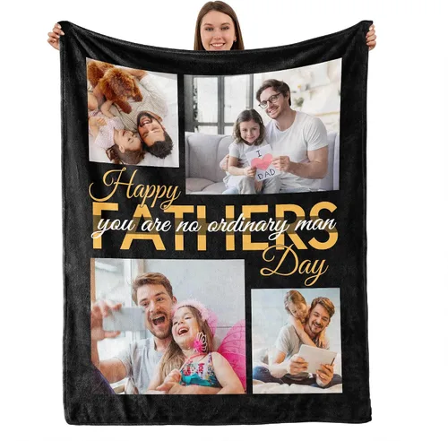 Miniatura 21 de TURMTF Manta personalizada con foto para mamá de hija e hijo, regalos de boda personalizados para ella, él, pareja, esposa, marido, novia, novio
