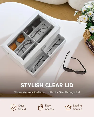 Miniatura 19 de Caja para anteojos de Co-z, organizador de anteojos, caja de almacenamiento con visualización