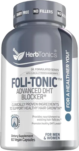 Vitaminas para el crecimiento del cabello para mujeres y hombres | Bloqueador DHT con palma enana americana y 10000 mcg de biotina, suplemento para