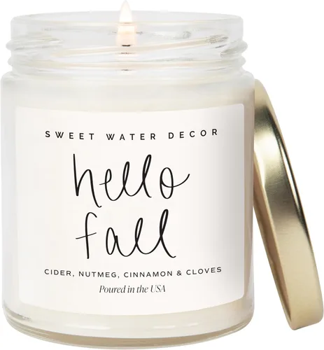 Miniatura 21 de Sweet Water Decor - Vela de soja Pumpkin Spice, perfume otoñal de calabaza, clavo de olor, canela, esencia de vainilla, frasco transparente de 9 oz