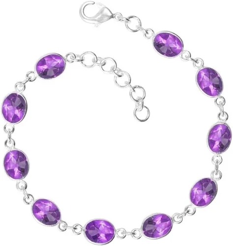 Pulsera de piedras preciosas, pulsera ajustable con superposición de plata para mujeres y niñas, regalos de Navidad