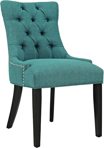 Miniatura 8 de Modway Regent Modern - Silla auxiliar de comedor, elegante tapizada con botones y ribete de cabeza de clavo, color gris claro