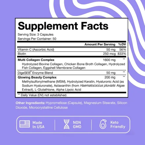 Miniatura 8 de Vital Vitamins Complejo de colágeno múltiple Plus + suplemento NAD+