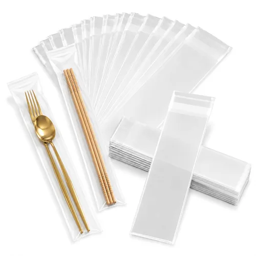 Miniatura 26 de 200 bolsas de plástico transparente - 3.5 x 5.5 pulgadas, 1.4 mil de grosor, bolsas de celofán con adhesivo resellable para golosinas, panadería