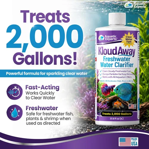 Miniatura 8 de KloudAway Aquarium Water Clarifier – Clears Cloudy Water in Freshwater Fish Tanks, 1 Liter, Made in USA, Aquatic Experts