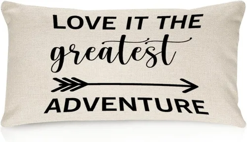 Miniatura 51 de Better When We are Together - Fundas de almohada lumbar de 12 x 20 pulgadas con citas divertidas de algodón y lino para sofá, decoración de sala