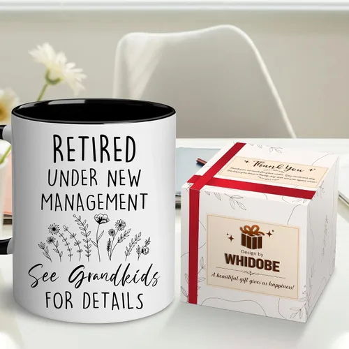 Miniatura 3 de WHIDOBE Regalos de jubilación para mujeres, regalos de jubilación para abuela, mujer, mamá, compañera de trabajo, taza jubilada bajo nueva gestión