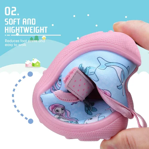 Miniatura 5 de FANTURE Zapatos de agua para niños y niñas, lindas sandalias acuáticas, playa, piscina, parque acuático, tenis acuáticos, para niños pequeños