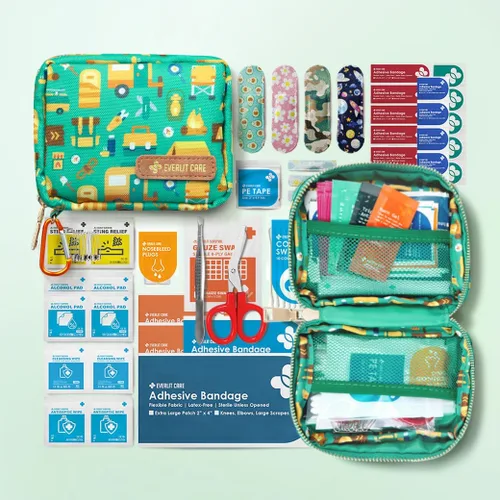 Miniatura 2 de EVERLIT Mini Paquete de Rescate 105 Artículos Esenciales Médicos Organizados en Bolsa de Almacenamiento Portátil Kit de Primeros Auxilios