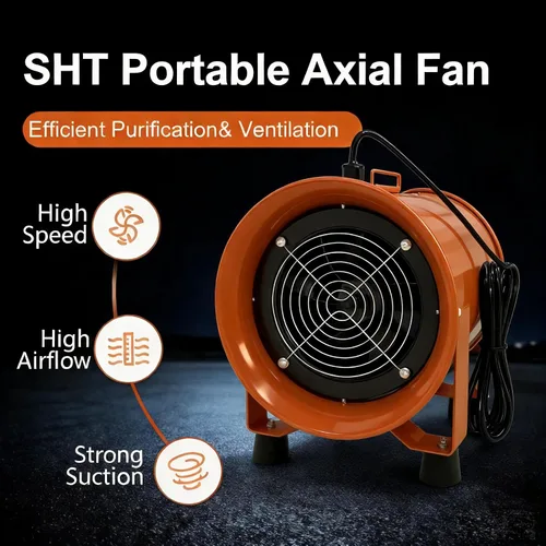 Miniatura 3 de Ventilador portátil multiusos de 6 pulgadas, ventilador de escape de flujo axial de alta velocidad de 35 W con motor EC, flujo de aire ajustable a