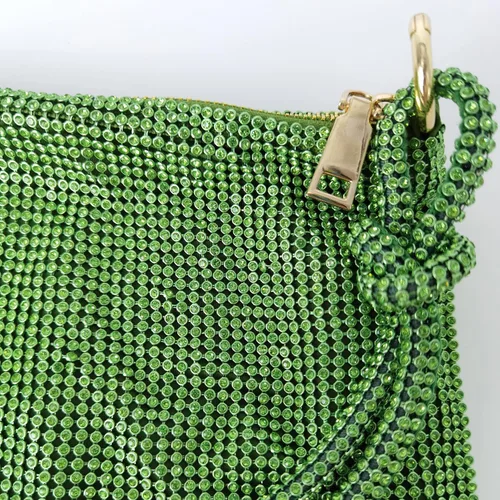 Miniatura 4 de Bolso de noche brillante con diamantes de imitación para mujer, bolso de mano plateado, bolso Hobo para fiesta, baile de graduación, boda