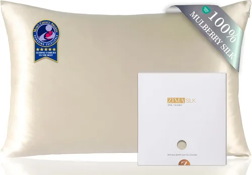 Zimasilk - Funda de almohada de seda 100% morera para la salud del cabello y la piel, seda de ambos lados de 19 mommes, 1 pieza (King 20” x 36”,