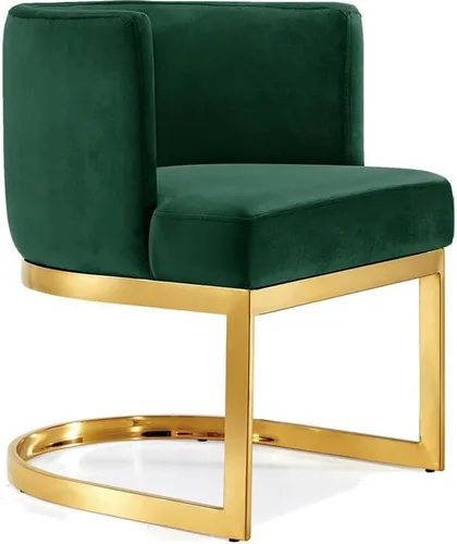 Miniatura 7 de Meridian Furniture Gianna Collection Modern Silla de comedor tapizada de terciopelo contemporáneo con marco de metal dorado pulido, 24 pulgadas