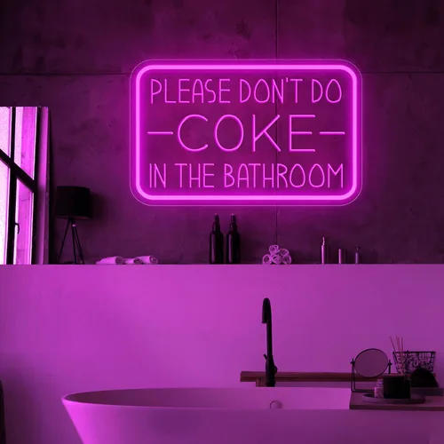 Miniatura 7 de Por favor, no hagas cocaína en el baño, letrero de neón para decoración de pared, luz de neón LED alimentada por USB con brillo ajustable, letrero