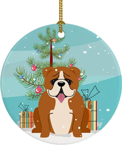 Miniatura 29 de Caroline's Treasures Adorno de cerámica para árbol de Navidad, Laika Spitz de Siberia Occidental, decoración colgante para árbol de Navidad