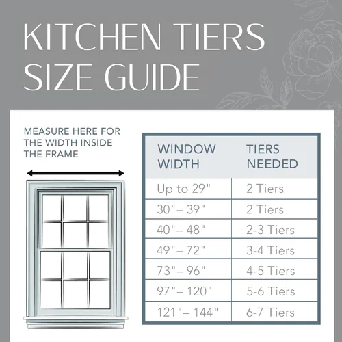 Miniatura 6 de Elrene Home Fashions Farmhouse Living Buffalo-Check Juego de cortinas de dos niveles para baño o cocina, 30" x 24" (Juego de 2 niveles), Gris/Blanco
