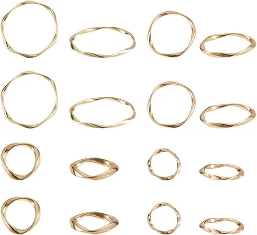 PH PandaHall 32 piezas de 4 tamaños de anillo de enlace giratorio de aleación de metal para círculos de joyería para aretes, collares, pulseras,