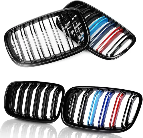 Miniatura 2 de X5 E70 - Rejilla de riñón de color negro brillante M para BMW X5 E70 X6 E71 2007-2014 (láminas dobles de color M)