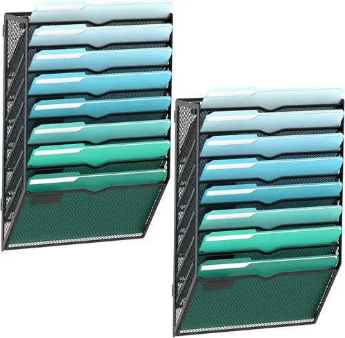 Miniatura 13 de SUPEASY Organizador de archivos de pared de 6 niveles, archivos de pared colgantes para papeles, carpetas, revistas, organizador de pared