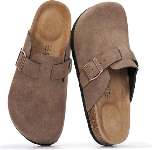 Miniatura 4 de Project Cloud Benton - Zuecos con plantilla de cuero genuino para mujer, pantuflas de espuma viscoelástica con soporte de arco, sandalias de moda
