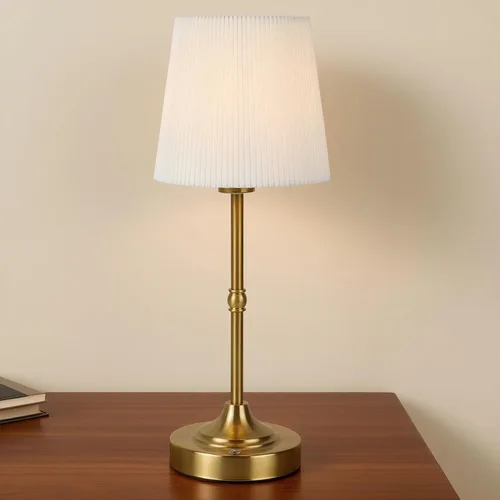 Lámpara de mesa inalámbrica recargable, batería de alta capacidad de 5200mAh, lámpara dorada con atenuación táctil para mesita de noche, mesita de