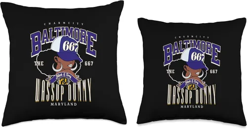 Miniatura 3 de 667 Area Code for Black Queens Throw Pillow