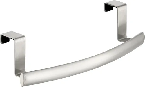 Miniatura 8 de mDesign Barra Curva de Toallas sobre Puerta de Acero, Colgador para Armario o Mueble, Soporte para Cocina, Baño - Sostiene Toallas de Mano/Platos