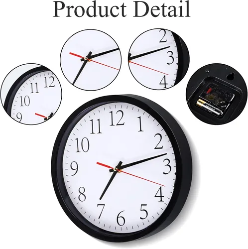 Miniatura 7 de Relojes de pared silenciosos con pizarras y marcador, relojes redondos de varias zonas horarias a pilas para el hogar, cocina, escuela, oficina