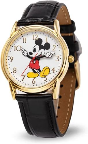 Miniatura 9 de Disney Mickey Mouse Adult Classic Cardiff Articulating Hands Analog Quartz Leather Strap Watch