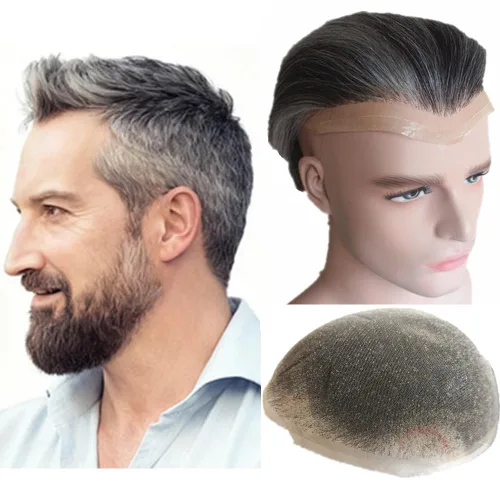 Miniatura 14 de N.L.W. Sistema de reemplazo de cabello para hombre NLW pelo humano toupee para hombres con encaje HD suave fino Super Swiss 10x8 tamaño base pelos