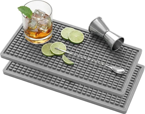 Miniatura 16 de ZJWZLG Tapete de barra de goma de alta calidad de 18 x 12 pulgadas para encimera, almohadilla de secado de platos antideslizante y tapete